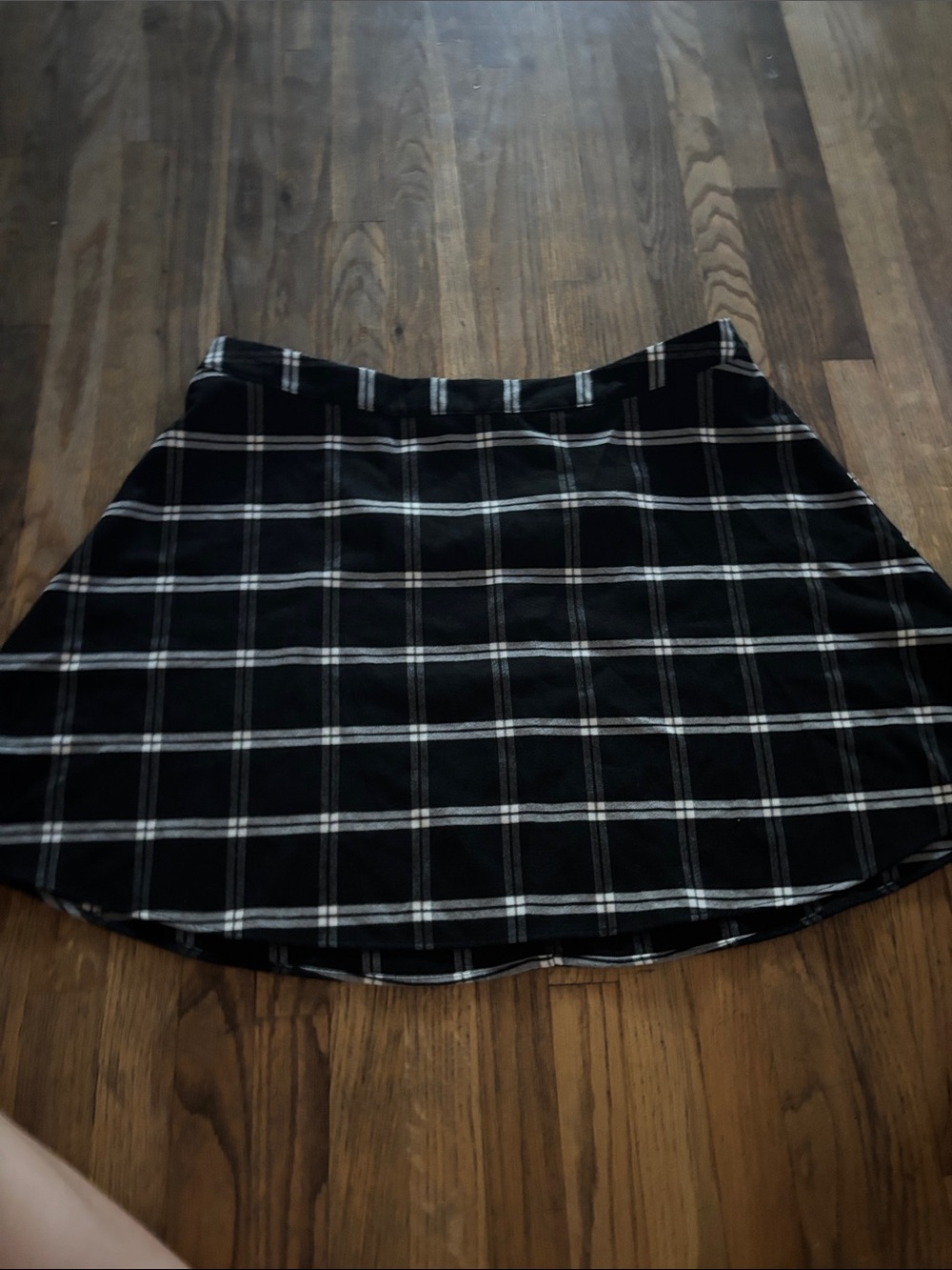 Old Navy Black and White Plaid Mini Skirt